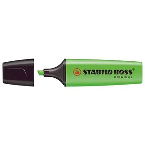 STABILO BOSS ORIGINAL Textmarker - Einzelstift in Grün, mit Anti-Dry-Out Technologie für 4 Stunden Schutz vor Austrocknen