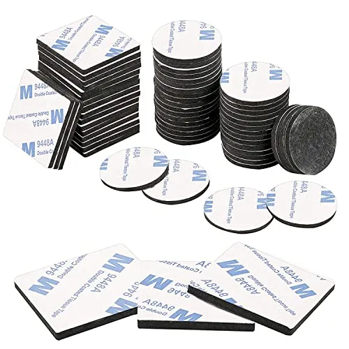 yeestone Doppelseitige Klebepads, 60 Stück, starke Schaumstoffpads - Klebstoffe, hochfeste Klebepads für eine einfache und saubere Befestigung ohne Schrauben – ideal für Bilder, Lampenhaken und kleine Gegenstände.