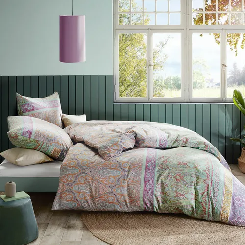 Fleuresse Mako-Satin Bettwäsche Modern Classic Dilbeek mint 135x200 cm + 80x80 cm