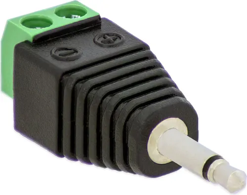 1x Klinken Stecker 3,5 mm Adapter Mono > Terminal Block 2-Pin Kabel Schraub Klemmen