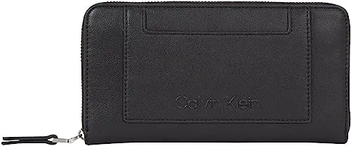 Calvin Klein CK Set Zip Around Wallet L CK Black - Damen-Geldbörsen mit schlichter Eleganz, exquisitem Design und optimaler Innenaufteilung für Ihre Finanzen. Maße: 19 x 10 x 2,5 cm.