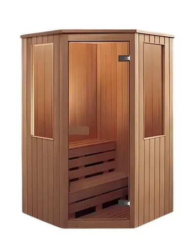 Massivholz Sauna 135x135 cm - Ihr persönlicher Saunaraum - Trockensauna aus hochwertigem Massivholz für Innen- und Außenbereich. Ideal für entspannende Wellnessmomente. Maße: 135 x 135 x 200 cm, mit 2 Jahren Herstellergarantie.