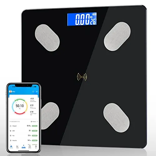 Diboniur Körperfettwaage Smart mit App und 180 kg Tragkraft