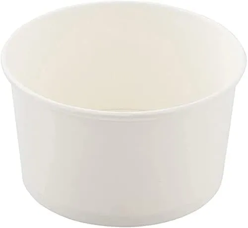 DeinPack 50 Eisbecher 550 ml | Umweltfreundliche Universal Karton | Einwegschalen für EIS, Dessert, Fingerfood, Vorspeisen, Snacks I Speisebecher weiß unbedruckt runde Einwegbecher