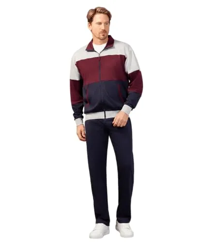 hajo Homewear Anzug, Klima-Komfort - Jogginganzüge für Herren mit Stehkragen, Seitentaschen und sportivem Look für optimalen Komfort und Bewegungsfreiheit.