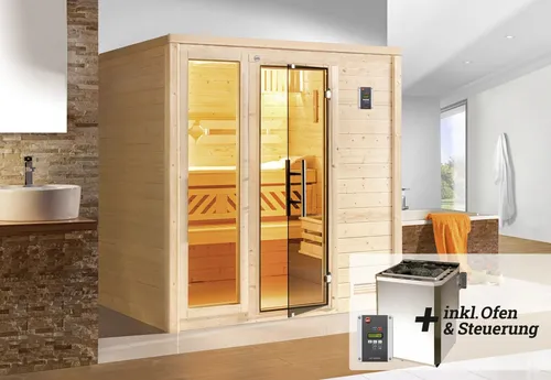 Weka Premium Massivholzsauna Bergen 7,5 kW BioS