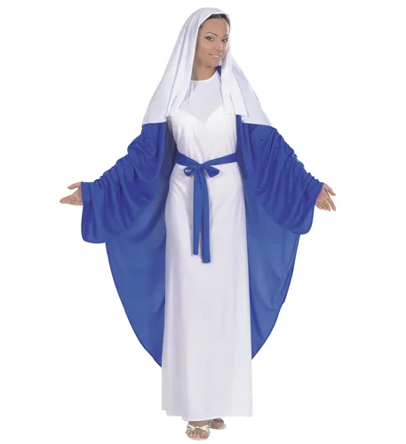 Widmann 58381 Costume MARIA SANTISSIMA S - Kostüm-Outfits für Erwachsene, verwandeln Sie sich in die heilige Maria mit einem vollständigen Set inklusive Tunika, Umhang und Gürtel - perfekt für Karneval und Krippenspiele.