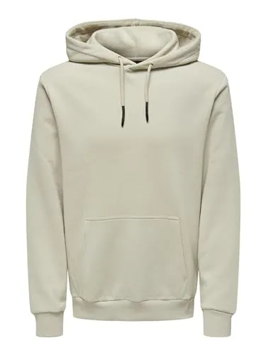 ONLY & SONS Herren Hoodie ONSCERES in Silver Lining in silber von ONLY & SONS