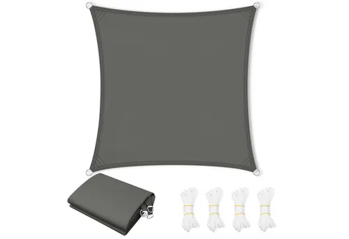 Woltu Sonnensegel grau, 300x300 cm, 95% UV-Schutz von WOLTU