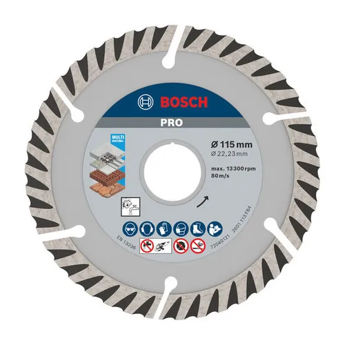 BOSCH Pro Diamant Trennscheibe Universal 115mm x 22,23  Stein + Beton 2608615058