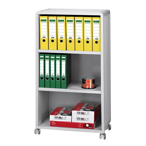 PAPERFLOW Mobil Bürowagen grau - 4 Ebenen für optimalen Stauraum - Sonstige - Praktischer Bürowagen in lichtgrau mit 4 Ebenen, ideal für flexibles Arbeiten und effiziente Organisation im Büro.