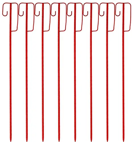 UvV Absperrleinenhalter Laterneneisen 1,2 Meter UVV Sicherheitsbügel - 8 Stück Set rot