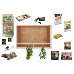 M&S Reptilien Terrarium Komplettset DELUXE: Für Landschildkröten (120cm Länge) mit Reptizoo Glas-Terrarium 120x60x60 ( RK0227)