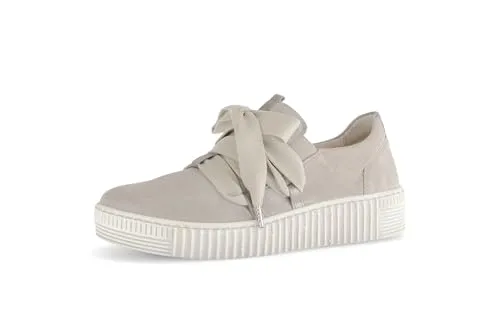 Gabor Veloursleder Sneaker beige|braun 39 EU - Stylische Sneaker aus hochwertigem Veloursleder, ideal für Freizeitlooks. Mit bequemer Schnürung und 4 cm Blockabsatz für optimalen Tragekomfort.
