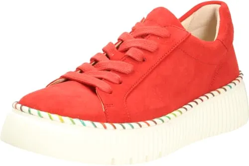Gabor 63.240 Damenschuhe - Rote Sneaker mit Komfort - Sneaker in Rot von Gabor mit BEST FITTING. Echtleder, herausnehmbares Komfort-Fußbett und modischer Plateau-Sohle für optimalen Tragekomfort und stilvolles Design.