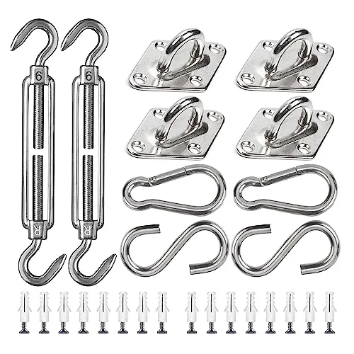 ZFYQ Sonnensegel Befestigung Kit, 42Pcs Markisenzubehör aus Edelstahl für Rechteckige und Quadratische Sonnensegel, M6