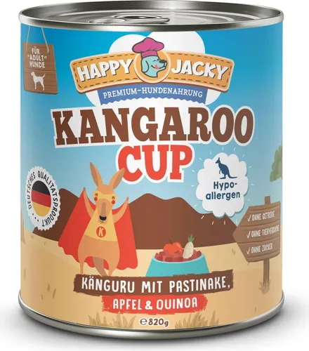 HAPPY JACKY Mono 6x820gD | Känguru mit Pastinake, Apfel & Quinoa