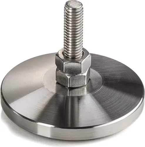 Verstellschraube M8 x 30 mm Ø 58 mm echt Edelstahl höhen verstellbar mit Gummi Fussteil Möbelfuß Verstellfuß Stellfuß Sockelfuß Möbel-Justierschraube SO-TECH 1 x