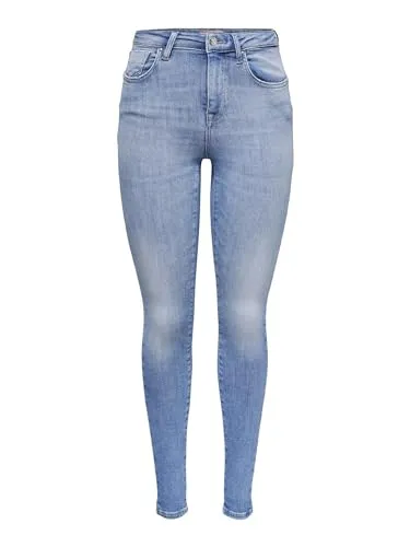 ONLY Damen Onlpower Life Mid Push Up Sk Rea934 Noos Jeans - Jeans in Special Bright Blue Den, mittlere Taille mit Gürtelschlaufen und Skinny Fit für einen figurschmeichelnden Look.