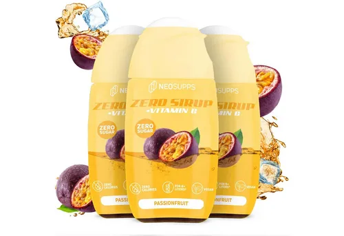 Neosupps Zero Sirup - Passionfruit 3x65ml Sirup, 195 ml, Ohne Zucker, Ohne Kalorien