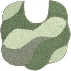 Grund WC-Vorleger Carmen, Grün, 50x55 cm - Badteppiche, rutschfester und für Fußbodenheizung geeigneter Vorleger, Oeko-Tex® Standard 100, in elegantem Wellen-Design.
