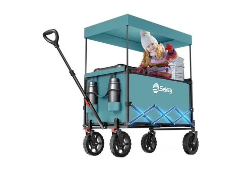 Sekey XXL Bollerwagen Faltbar Kinder 150L 150KG in grün von Sekey