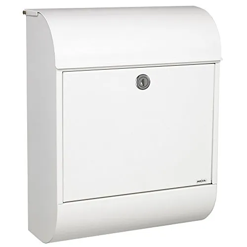 MEFA Briefkasten Pearl 872 aus pulverbeschichtetem Stahl - Hochwertiger Briefkasten in Weiß, langlebig und wetterfest, ideal für den Außenbereich.