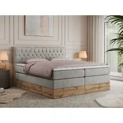 MKS MEBLE King Boxspringbett 180x200 mit Bettkasten - Elegantes Boxspringbett mit Stauraum, inklusive 7-Zonen Taschenfederkern-Matratze H3 und T25-Topper für optimalen Schlafkomfort und perfekte Anpassung an den Körper.