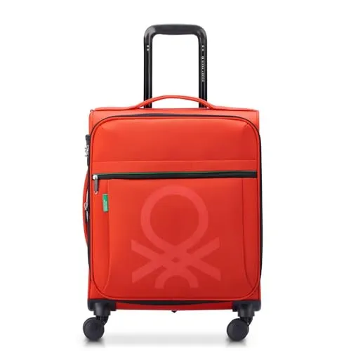DELSEY Paris x United Colors of Benetton – Farbblock – Koffer mit flexiblem Ladevorgang 66 cm x 45 cm x 29 cm – 69 l – L, rot, Large, Trolley Case/Upright