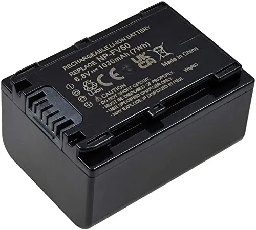 Powery Akku für Sony Typ NP-FV50 - Hochwertiger Ersatzakku - Kamera-Akkus mit 980mAh Kapazität, ideal als Ersatz oder für unterwegs. Hohe Sicherheit durch Schutzelektronik und langlebige Qualitäts-Markenzellen.