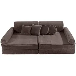 MeowBaby Kindersofa,, Braun, Textil, 160x48x80 cm, Kinder- & Jugendzimmer, Kindermöbel, Kindersitzmöbel & -tische, Kindersessel & -sofas