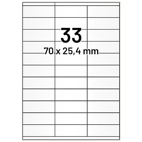 Labelident Laser-Etiketten 70 x 25,4 mm weiß