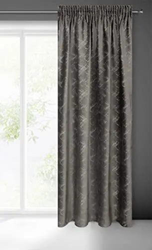 Eurofirany Adria Samt Vorhang mit Kräuselband Gardine Gemustert Velvet Optik - 1 STK. Geometrischen Muster Modern Klassisch Wohnzimmer Schlafzimmer Balkontür 140x270 cm Gtaphit und Grau