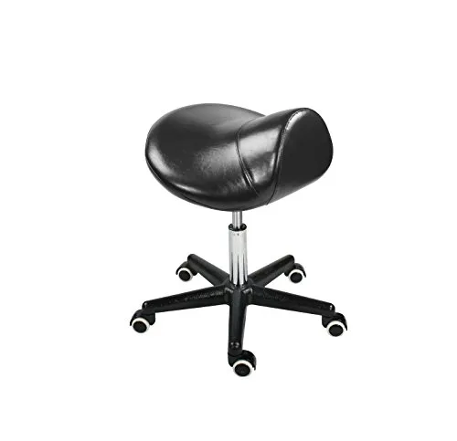 Master Massage Sattelhocker Sattel Hocker Rollhocker Drehhocker Arbeitshocker Praxishocker Kosmetikhocker Hocker (Schwarz)