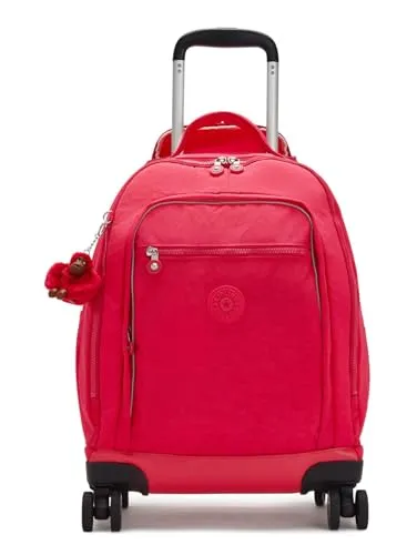 Kipling NEW ZEA Großer Rucksack mit Rollen - True Pink (Rosa) - Schulranzen mit Rollen, perfekt für die Schule. Gepolsterte Schultergurte und ausziehbares Teleskopsystem für vielseitigen Tragekomfort. Maße: 36 x 45 x 22 cm.