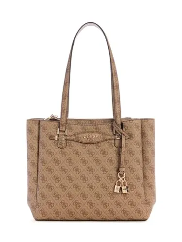 Guess Katya Shopper Tasche 30 cm braun - Elegante Handtasche aus hochwertigem Polyurethan mit praktischen Fächern für beste Organisation und einem bequemen Schulterriemen für flexibles Tragen.