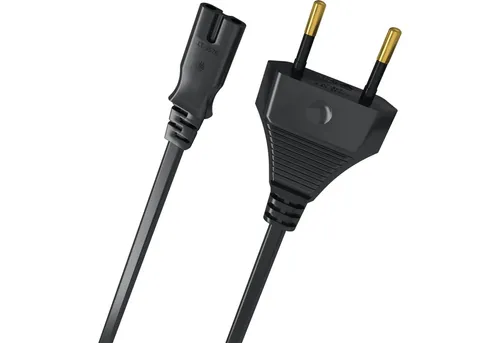 Oehlbach Powercord C7 Premium Netzkabel Netzkabel, Kleingerätestecker CEE7/16, C7 Buchse (500 cm), VDE geprüft, Hoher Leiterquerschnitt
