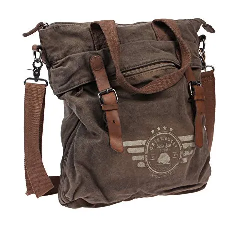 Greenburry Shopper Aviator 5900-30 de, kaki - Damen-Henkeltaschen mit 1 Hauptfach, 1 Reißverschluss- und 2 Steckfächern sowie dekorativen Schnallenverschlüssen für stilvolle Organisation.