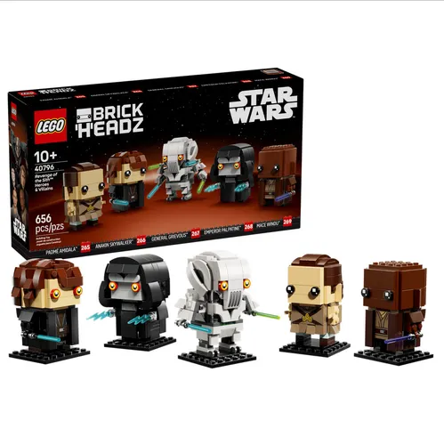 LEGO® BrickHeadz 40796: Helden und Bösewichte aus Die Rache der Sith - LEGO BrickHeadz Set mit 656 Teilen, ideal für Star Wars Fans ab 10 Jahren – baue deine Lieblingscharaktere in dieser exklusiven Sammlung!