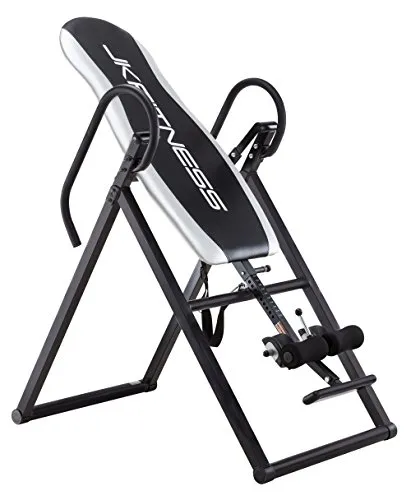 JK FITNESS Inversionsbank [zusammenklappbar und platzsparend] verstellbar für Höhen 145-200 cm | Umkehrbrett mit vollständiger Neigung | 35 mm Dicke Polster