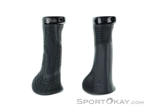 SQlab Unisex Griffe 710, Schwarz, Größe S EU - Fahrradgriffe mit ergonomischem Design für MTB und Trekkingräder, bieten optimalen Halt durch spezielle Wellenform und Entlastung für die Außenhand.