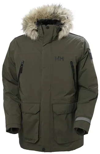 Helly Hansen Herren Reine Parka, Grün, S - Funktionsjacke mit verstellbarer Kapuze und wasserabweisender DWR-Behandlung, ideal für windige Tage und Outdoor-Aktivitäten.