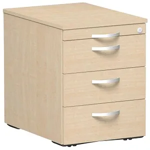 Geramöbel Rollcontainer Flex, Holz, ahorn, abschließbar mit 4 Schüben