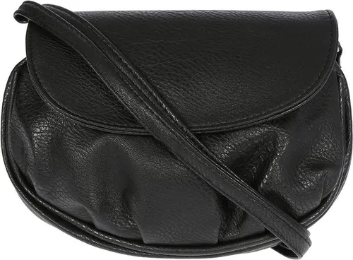 Schultertasche Abendtasche Umhängetasche Überschlagtasche Kunstleder 19x15x6cm Schwarz