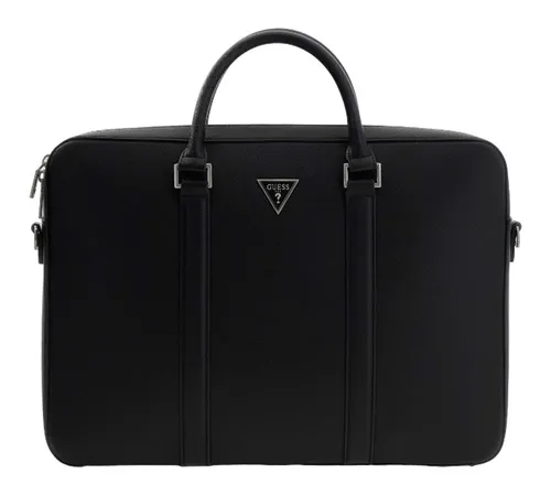 GUESS Milano Laptop Bag M - Elegante Businesstasche in Schwarz - Stylische Businesstasche für Herren, ideal für Laptops. Verstellbarer Trageriemen und hochwertiges Material sorgen für Komfort und Langlebigkeit.