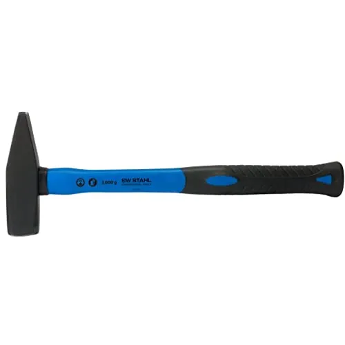 SW-Stahl 50420L Schlosserhammer mit Fiberglas-Stiel 2000g I Werkzeughammer mit Fiberglasstiel I Hammer 2000g Kopfgewicht I geschmiedeter Hammer mit Gummigriff