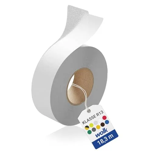 Antirutsch Klebeband R13 Transparent 50 mm x 18,3 m – Selbstklebendes Anti Rutsch Band für Treppe & Außen – Antirutschband extrem robust – Rutschhemmer nach BGR 181