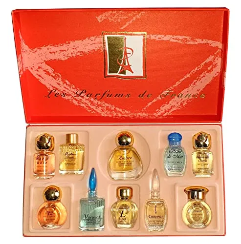 Top Ten Gift Set of 10 Eau de Parfums Miniatures - 10 verschiedene feine Düfte, 100 % Made in France, ideal als Geschenk oder für die persönliche Sammlung