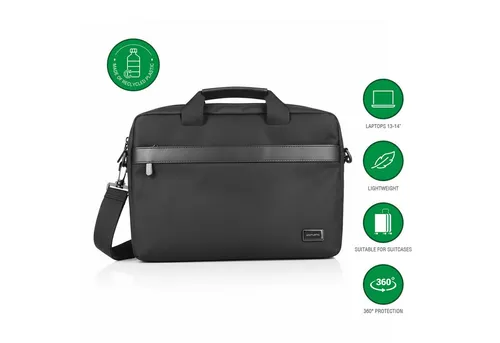 4smarts Laptop-Tasche Target Eco Slim 13–14” schwarz - Stylische und umweltfreundliche Aktentasche aus strapazierfähigem Polyester, perfekt für unterwegs. Bietet optimalen Schutz für Ihr Laptop und praktischen Stauraum.