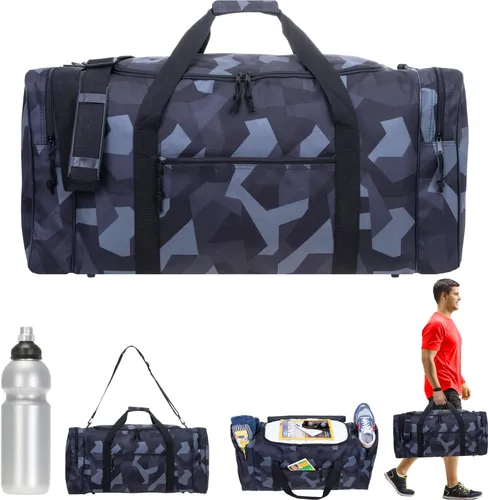 Spear Gym XL Sporttasche mit Trinkflasche - Geräumige Sport- und Reisetasche mit 65 Liter Stauraum, ideal für Fitness und Sauna. Inklusive praktischer Trinkflasche und vielseitigen Außentaschen für Wertsachen und Schuhe.